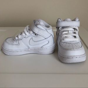 Nike Toddler Air Force 1 Mid, White, High Tops
